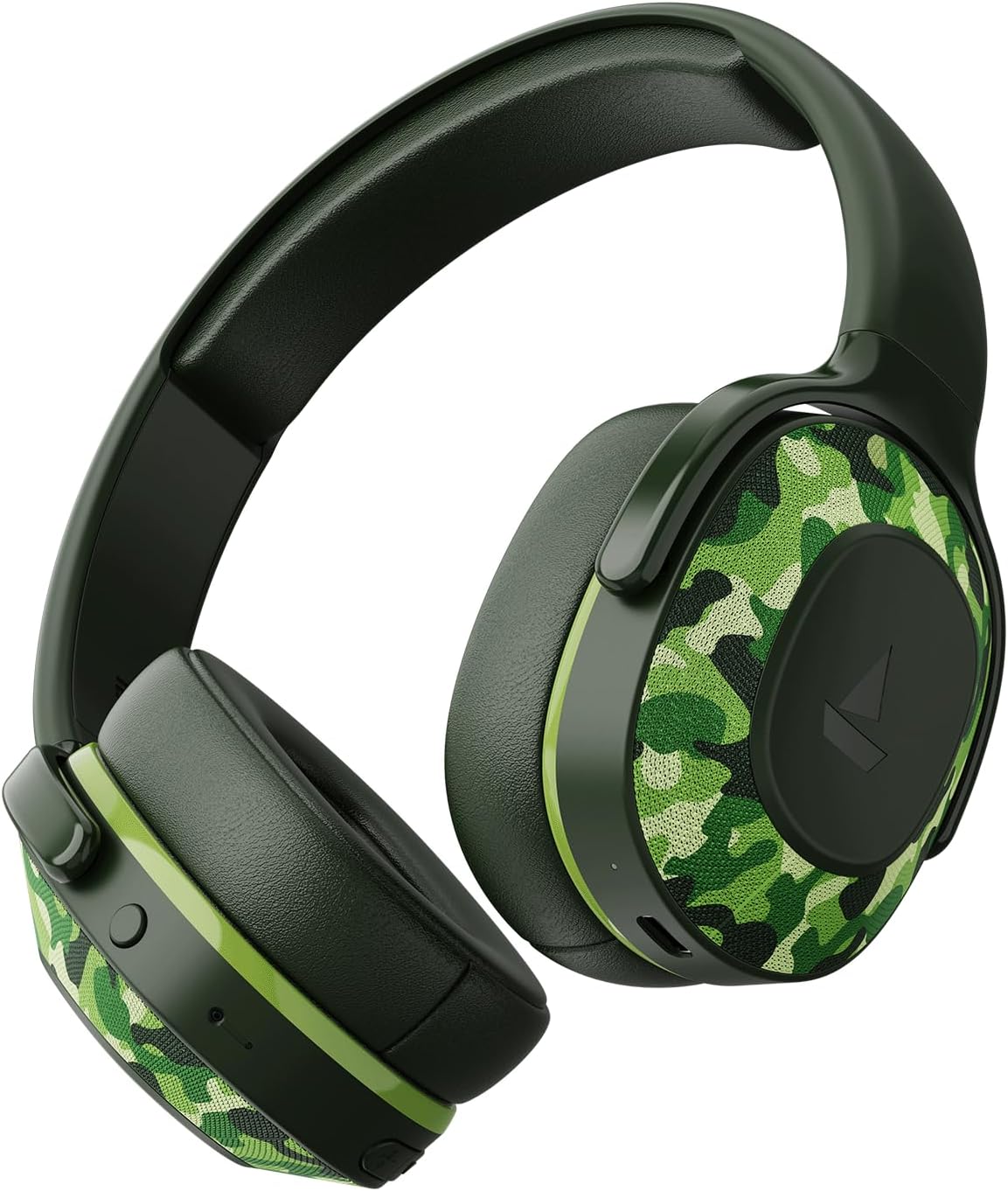 Boat Rockerz 425, ENx Tech, ASAP Charge, 25H Battery, Dual Pair, Stream Ad Free Music via App Support, Bluetooth Headphones, Wireless Over Ear Headphone with Mic (Army Green)