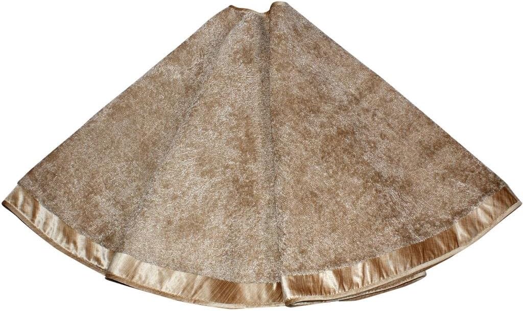 SUOLANDUO Deluxe Christmas velvet boucle Tree Skirt-Gold