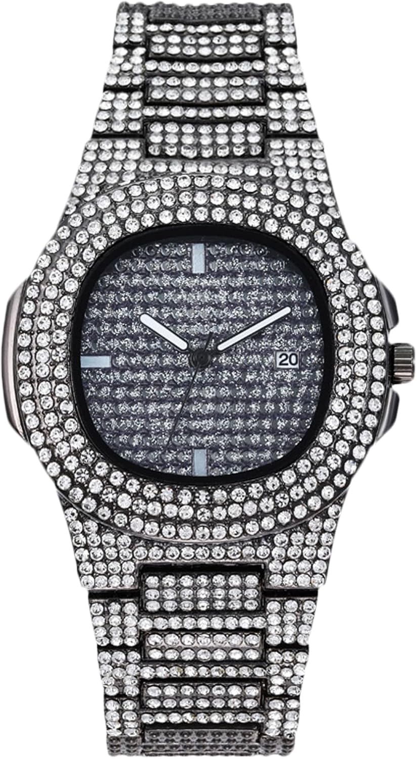 RORIOS Women's Bling Watch Diamond Stainless Steel Wristwatch with Date & 30M Water Resistant Trendy Ladies Style for Party/Daily