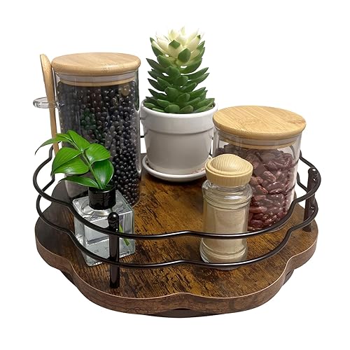 13" Lazy Susan Turntable Organizer with Higher Metal Sides, 360°