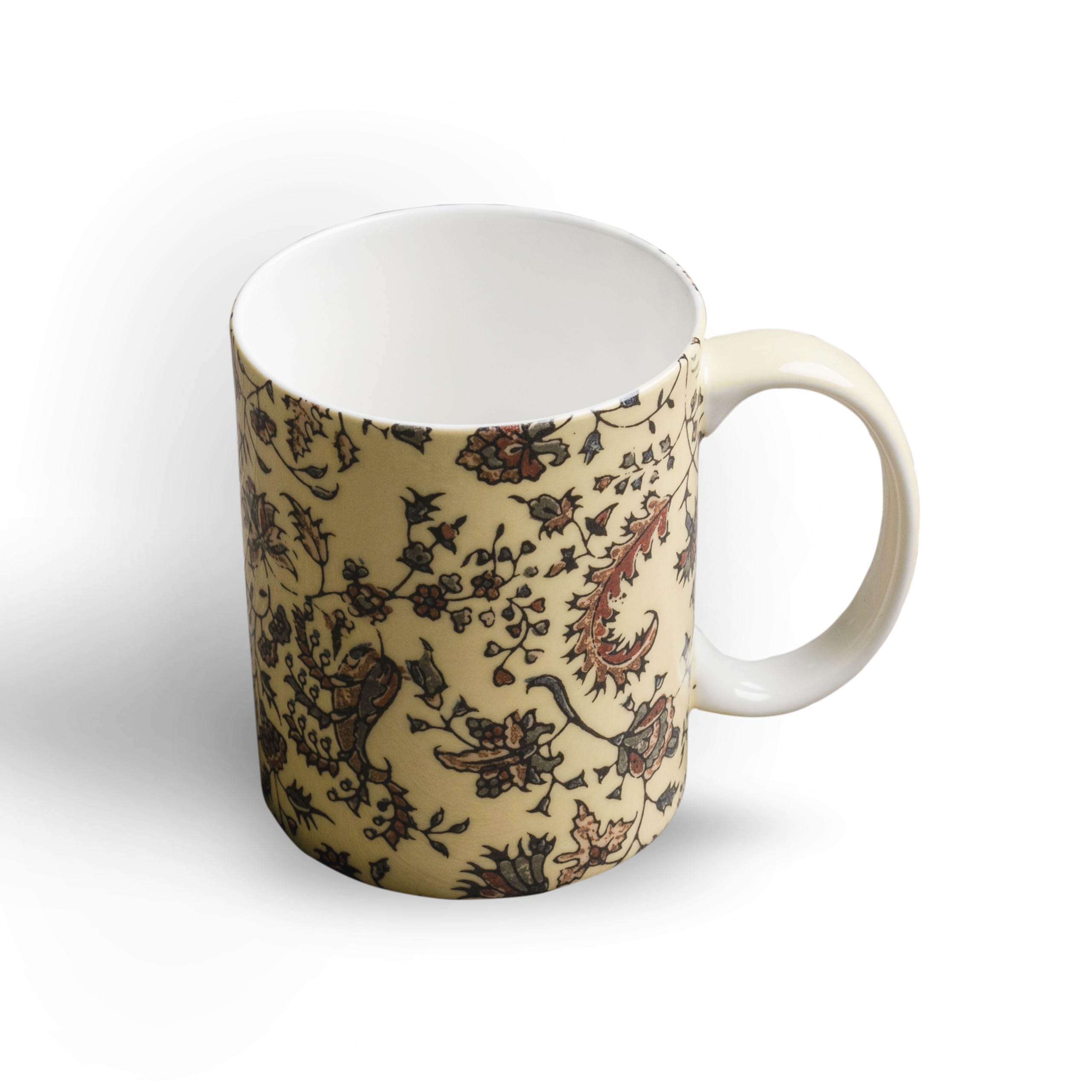 Maison d' HermineLakshmi Fine Bone China Coffee Mug with Handles for Hot Beverages - Coffee Cappuccino Latte| Cocoa Tea Perfect for Home Gifts (Arum, 12 Ounce)