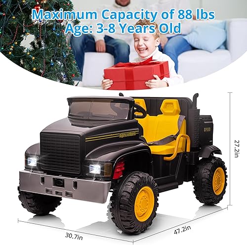 Miniatura 6 de GAOMON Auto de paseo para niños con control remoto, vehículos eléctricos UTV con cama volquete, 24 V 4WD Power Ride en motores de 4 x 200 W,
