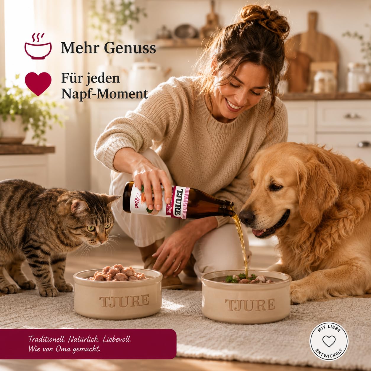 TJURE Kraftbrühe Rind 6 x 320ml Sparpack | Rinderkraftbrühe ohne Zusatzstoffe | Ungefiltert | Made in Germany