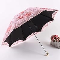 Vista 122 de Honeystore Sombrilla bordada con flor 3D plegable UV con encaje clásico