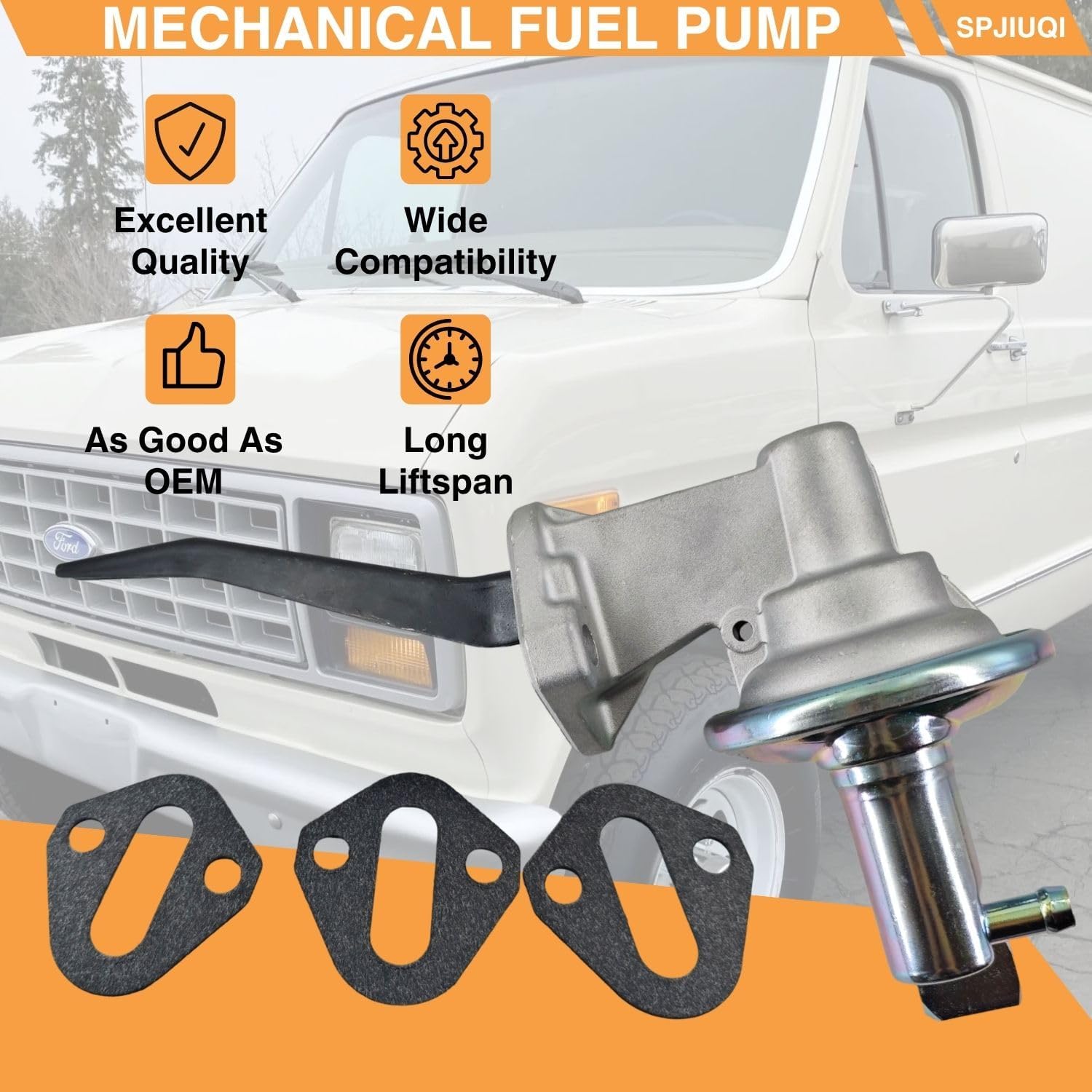 HFP907 Fuel Lift Pump for Ford 6.9L 7.3L 420 V8 Diesel 1983-1995 | Fits for Ford F250,F350,E250 E350 Econoline Club Wagon, F-59,Super Duty, Replaces M60278,SP1010MP, MF0050,525-8010