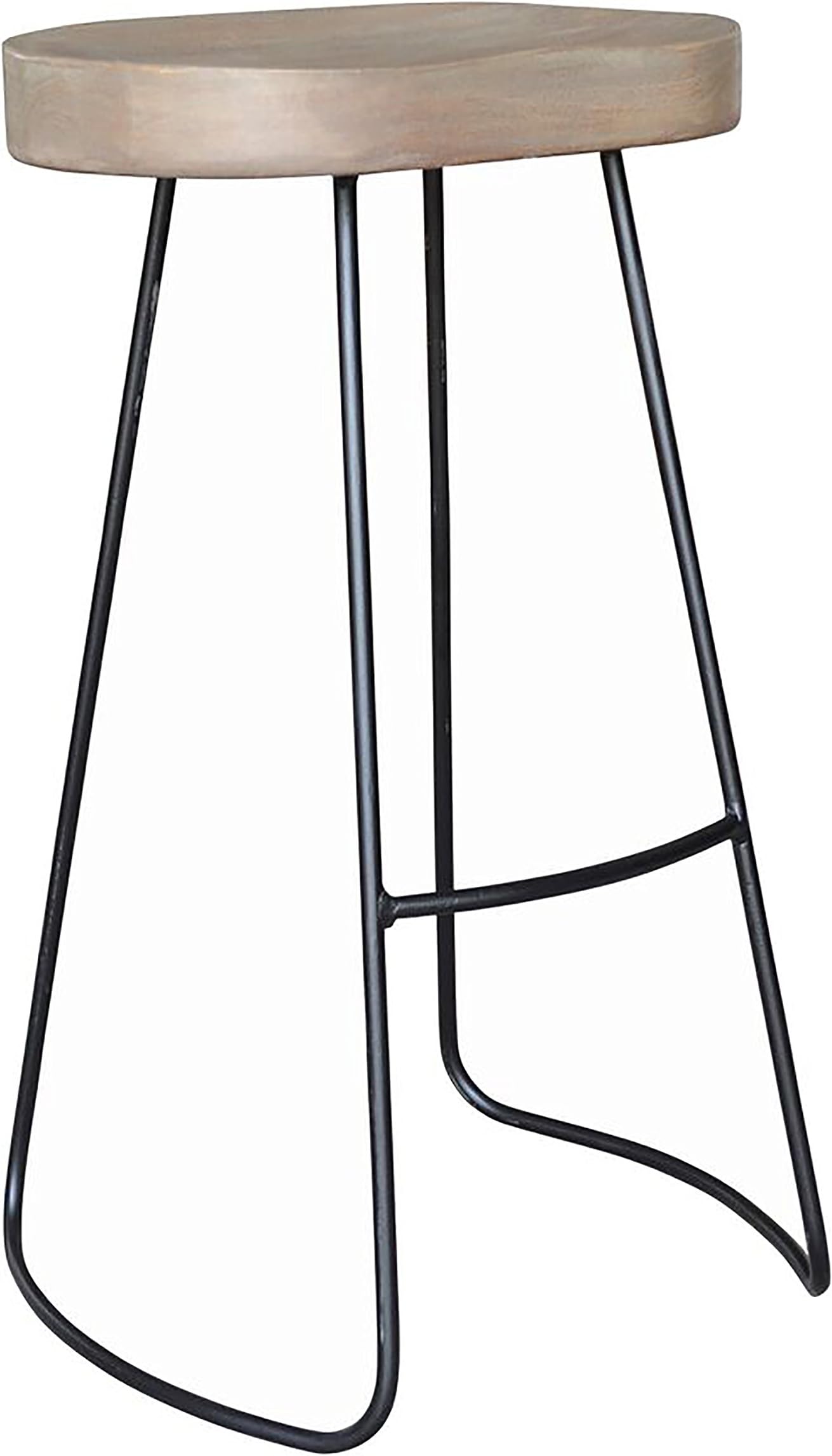 BP Industries Large Seat Gavin Barstool, French Gray/Black