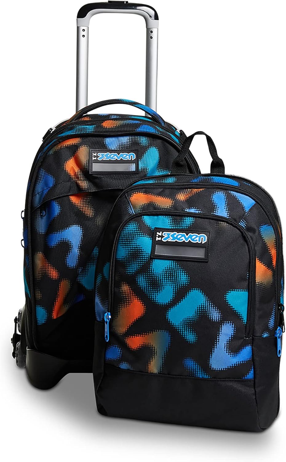 Trolley Scuola Seven - Jack 3 Ruote Detach Melt Boy - Zaino Sganciabile - Doppio Uso con zainetto Trolley Scuola Seven - Jack 3 Ruote Detach Melt Boy - Zaino Sganciabile - Doppio Uso con zainetto