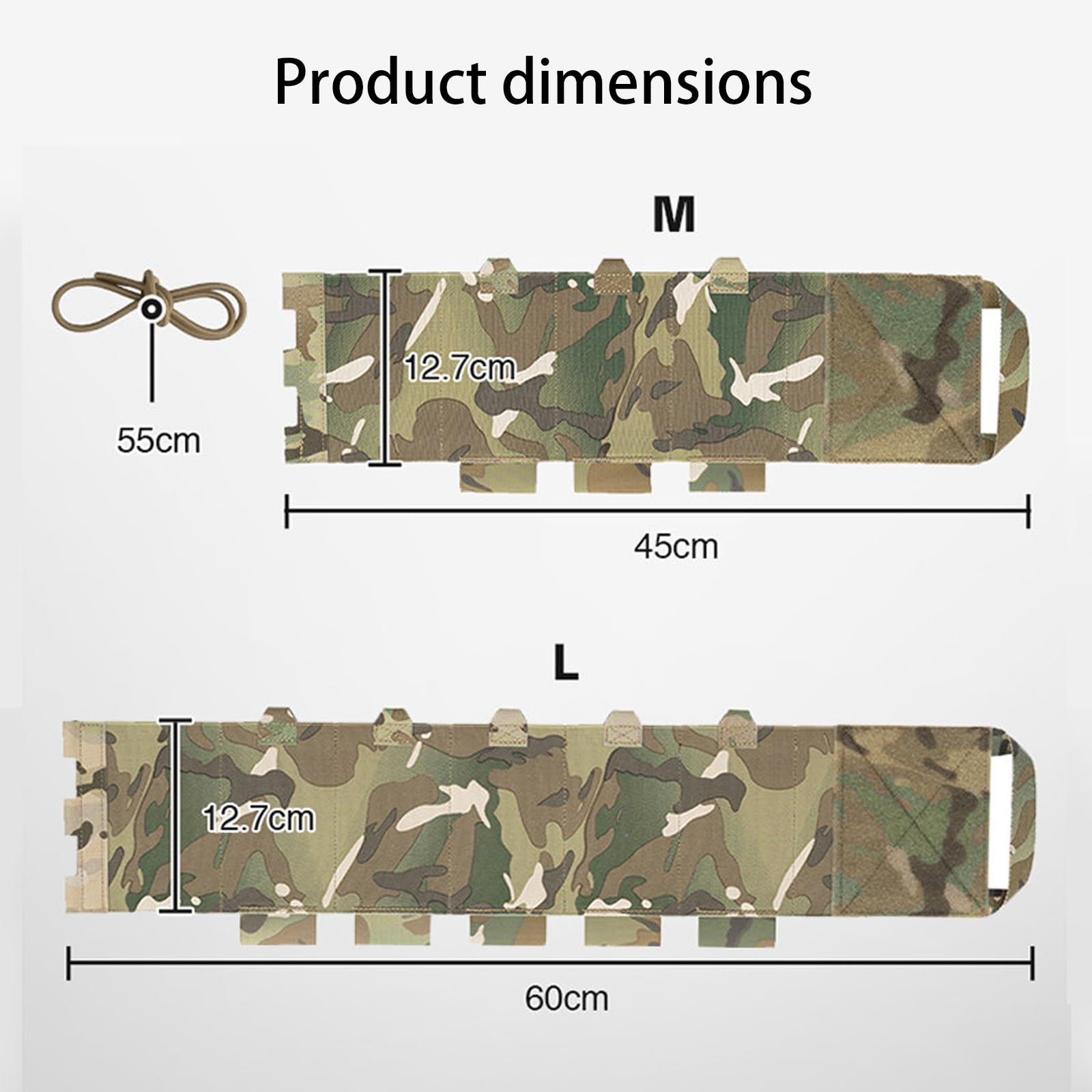 Cintura Laterale Tattica Sgancio Rapido, Fascia Elastica con Sistema MOLLE | Compatibile con caricatori calibro 5,56, design a cintura ventrale, nylon 500D, fissaggio con velcro, per LV119