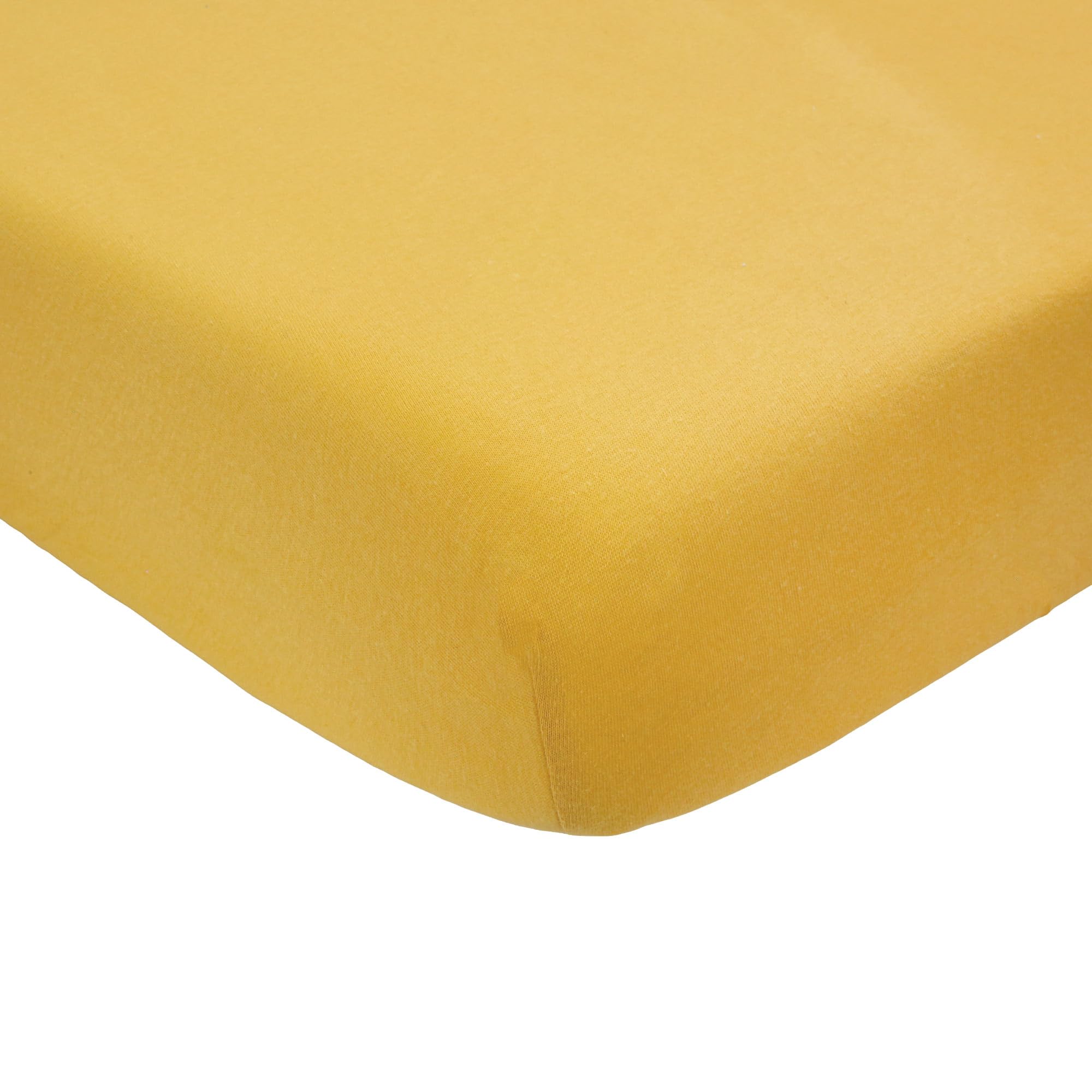Trois Kilos Sept - Lenzuolo con Angoli Bambino - 60 x 120 cm - 100% Cotone - Jersey Elasticizzato - Mostarda
