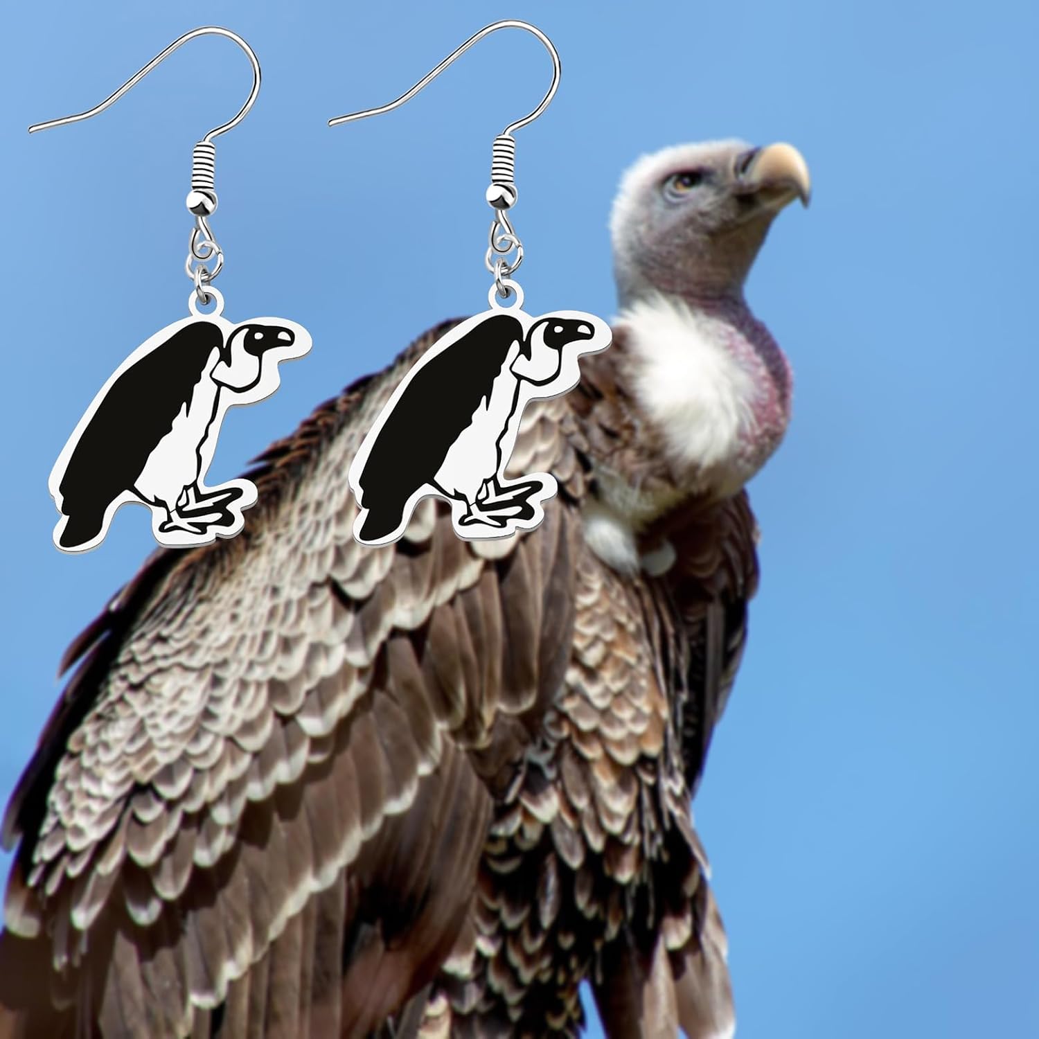 OKEYCH Vulture Lover Gift Vulture Stud Earrings Vulture Themed Jewelry Vul-ture Design Gift Zoo Keeper Zoologist Present