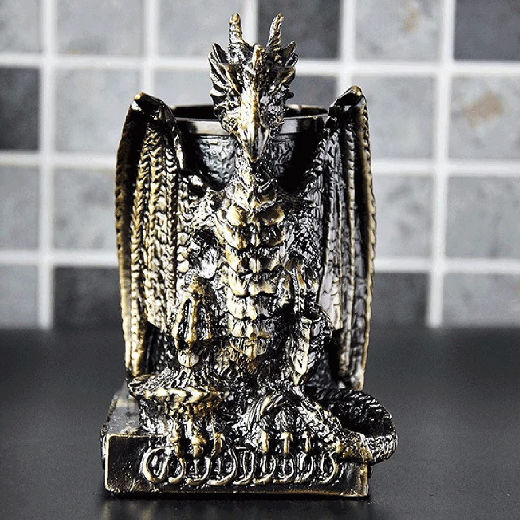 Stiftköcher Kreativer Stifthalter Drache Schreibwarenständer Statue Desktop Organizer Büro Mode Make-up Pinselhalter Organizer
