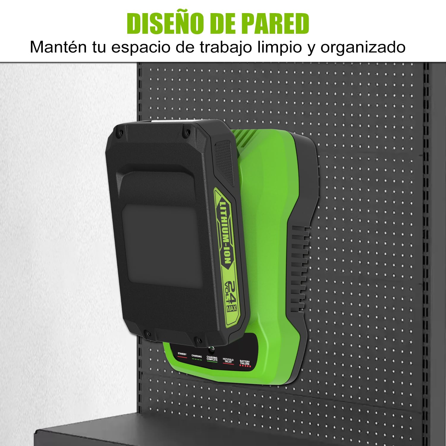 Batería de 24 V y 3,5 Ah para Greenworks con Cargador de 24 V | Versión mejorada, compatible con G24B2 y G24B4