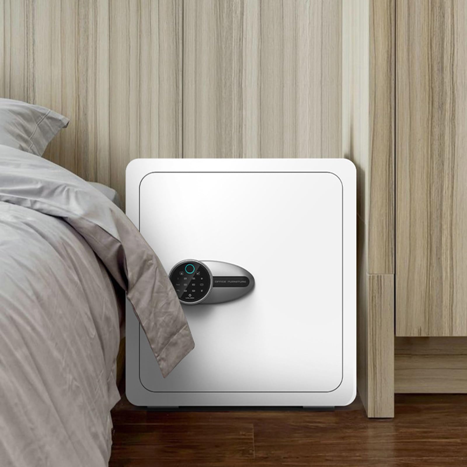 Caja Fuerte Ignifuga Suelo Acero Acero Caja Fuerte Inteligente con Huella Dactilar Control Remoto Por Wifi y Sistemas de Alarma Safe para el Hogar, Hotel y Oficina(Black)