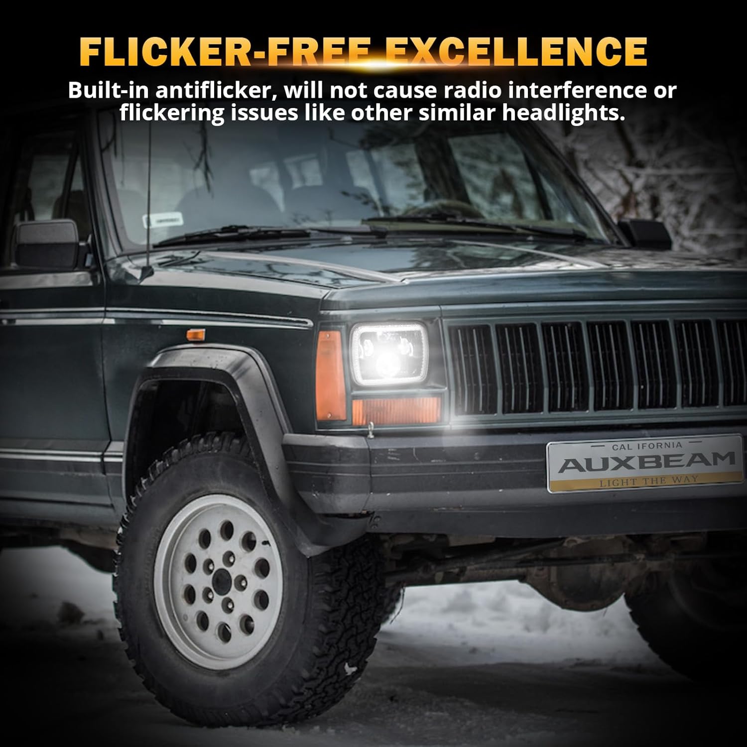 Auxbeam 280W 300% Bright 5x7 Inch LED Headlights For Jeep Wrangler YJ Cherokee XJ H6054 H6014 7x6 Headlights With DOT Approved DRL Turn Signal High Beam Low Beam Headlamps For Comanche MJ GMC Savana
