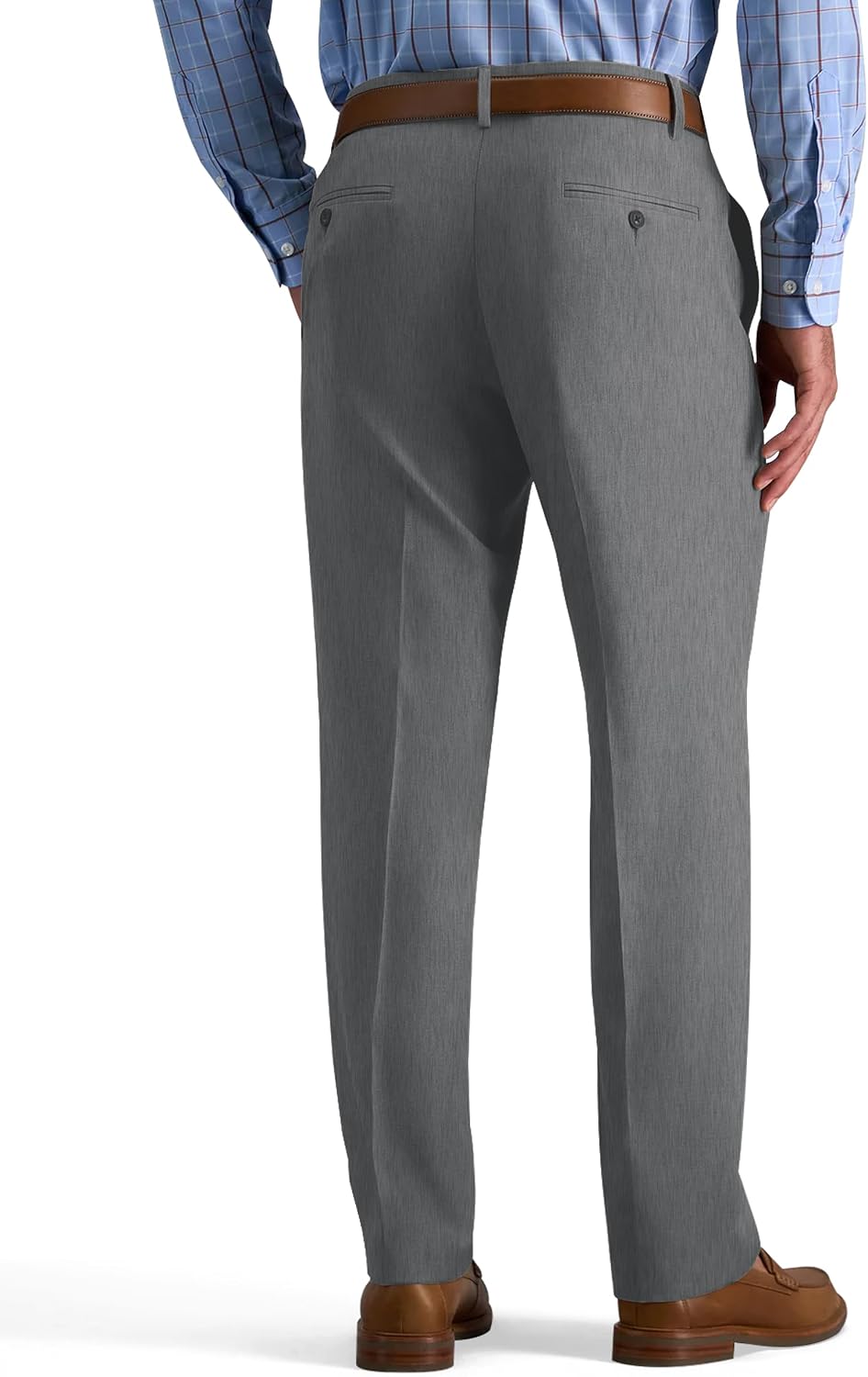 JWM Men's Dress Pants Classic Fit Slacks Golf Work Pant Expandable-Waist Flat-Front Casual Comfy Trousers
