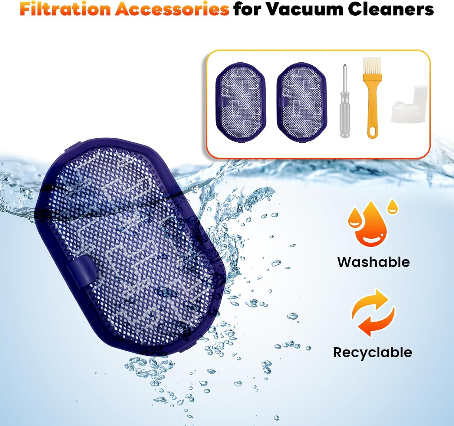 Upgraded 7200mAh DC44 Type-B Battery Replacement Compatible for Dyson DC30 DC31 DC34 DC35 DC44 DC45 DC56 DC57 917083 Type B Handheld Vacuum Cleaner with 2pc Filters (Not Fit All Type A Series)