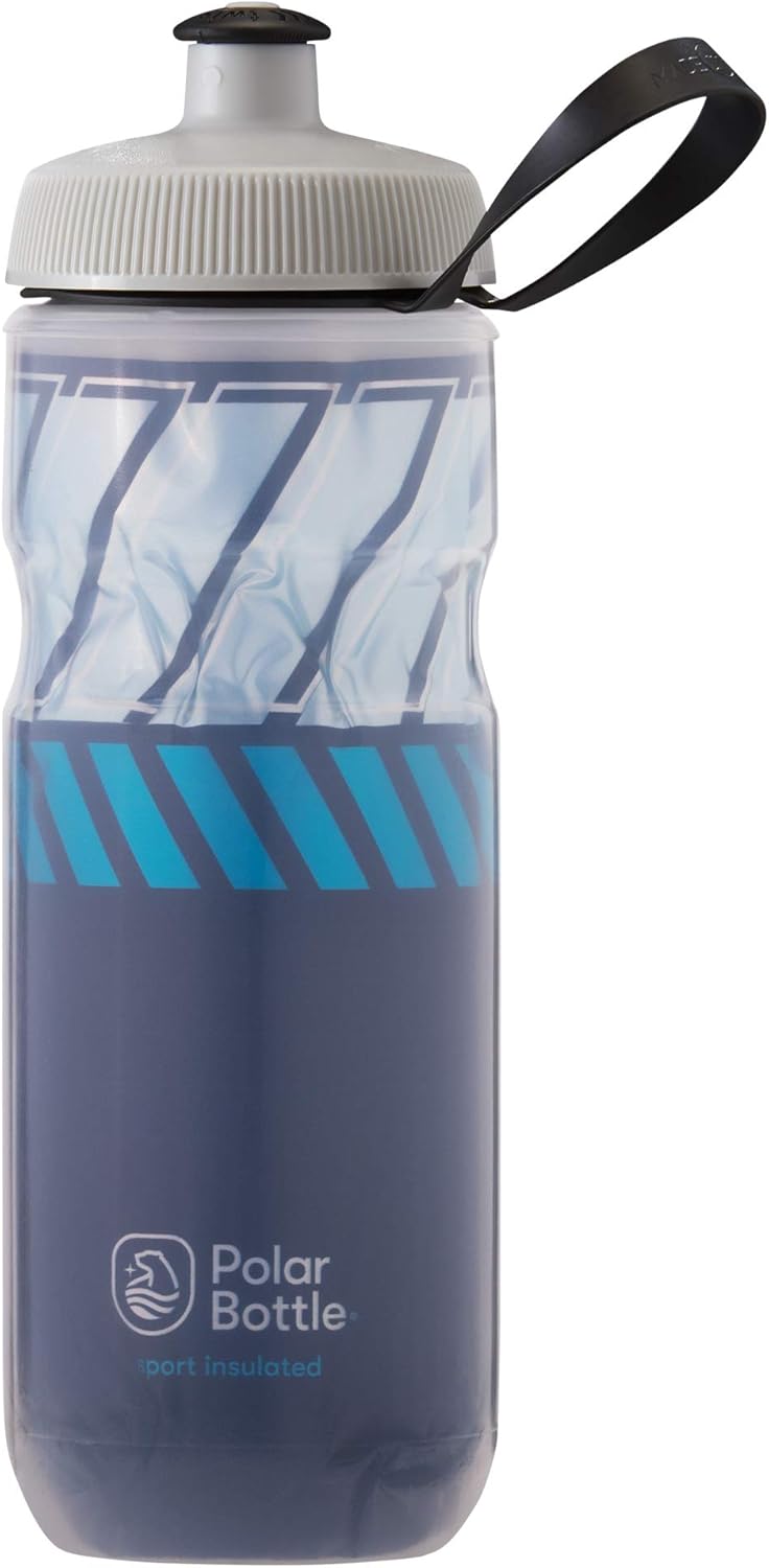 Polar Bottle Sport Insulated Water Bottle - BPA-Free, Sport & Bike Squeeze Bottle with Handle (Tempo - Navy & Sky Blue, 20 oz) : Sports & Outdoors