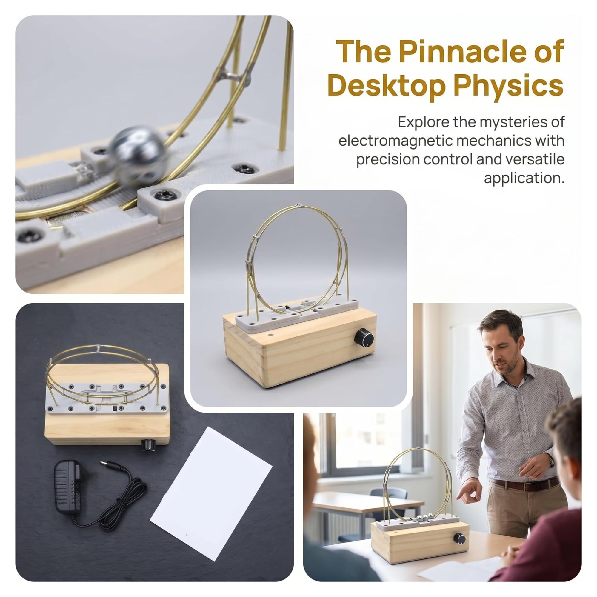 Modelo de demostración de física de ciclotrón electromagnético, Acelerador de Bobina Circular de Bricolaje con Control Inteligente, Dispositivo de Experimento de Movimiento perpetuo
