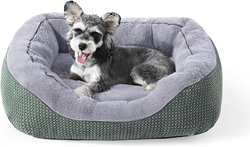 Miniatura 12 de INVENHO Cama para perros pequeños, lavable, ortopédica, calmante y cálida, cama duradera para mascotas con parte inferior antideslizante (25 x 21 x