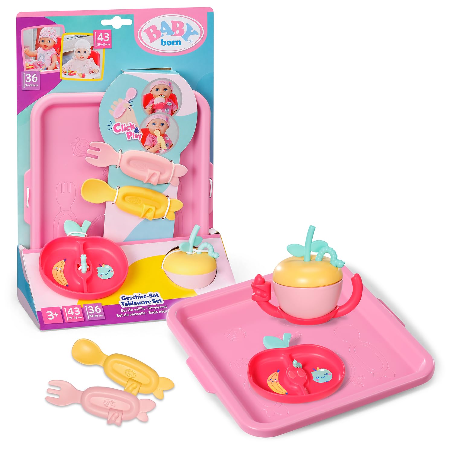 BABY born Dinner Set with Click & Play for 43 cm Dolls