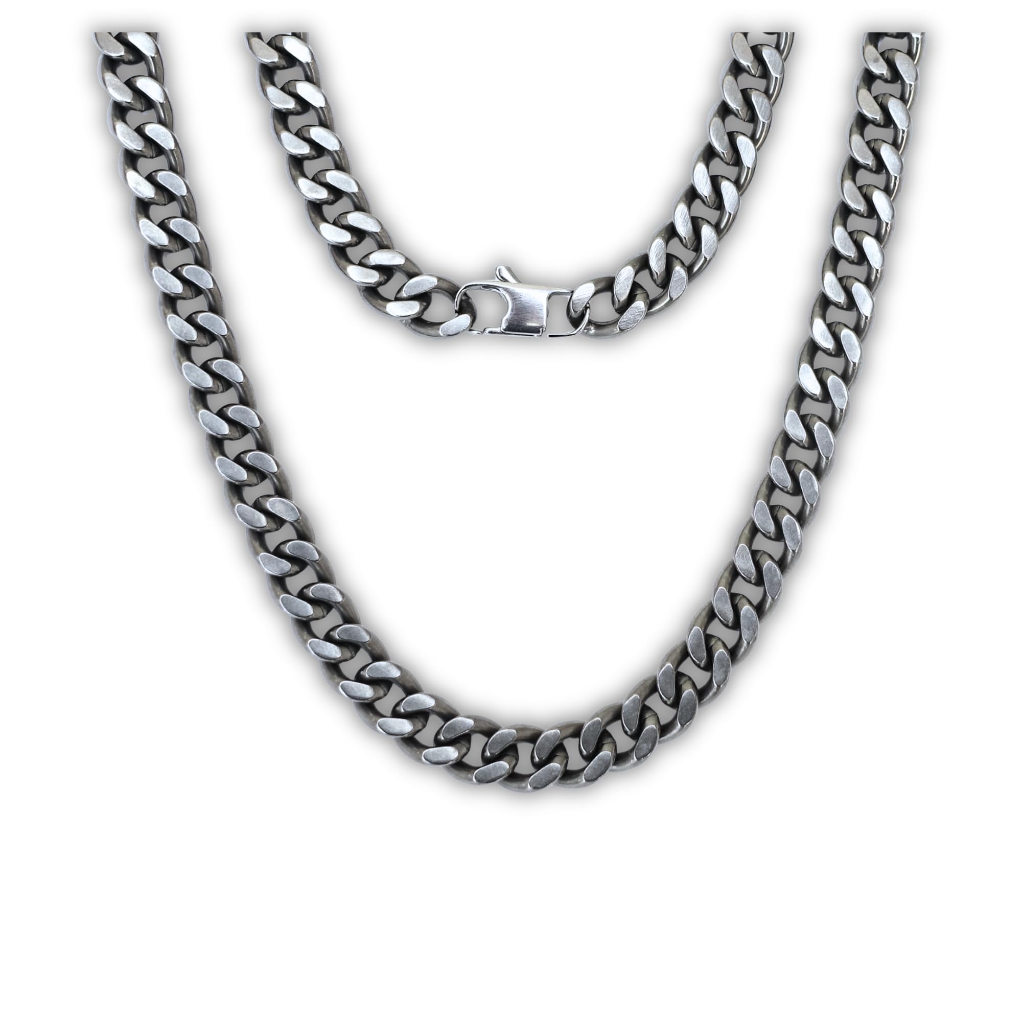 Titan Panzerkette 10,5 mm, dicke Gliederkette, 100% reines TITAN, für empfindliche Haut, hypoallergen, schlicht und robust