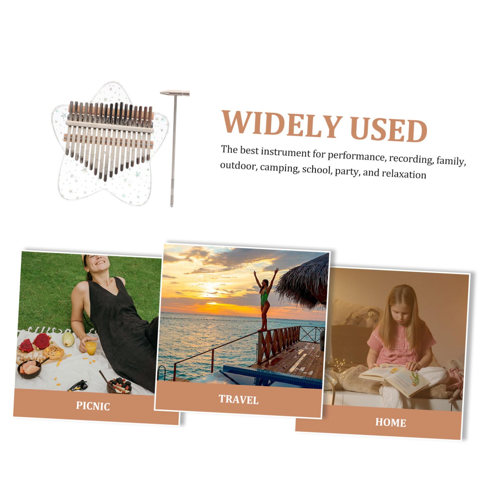Toyvian 1 Zestaw Kalimba Kciuk Instrumenty Dla Dzieci Fortepian Palec Cyfrowa Klawiatura Instrument Mini Klawiatura Fortepian Kontroler Elektryczny Pianina Muzyczne Ukulele Klawiatury