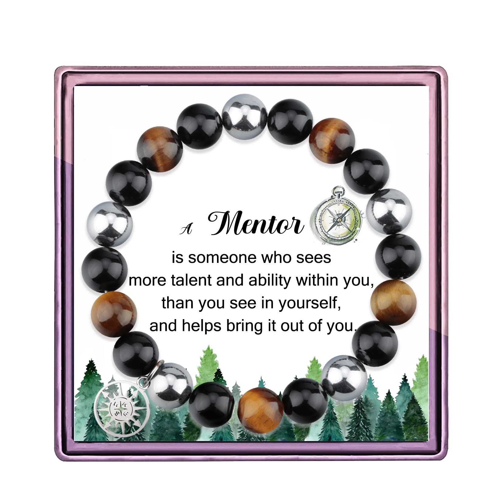 ARHTFMentor Gift Mentor Bracelet with Compass Charm Mentor Appreciation Gifts for Internship Mentor Leader Boss Coworker Leaving Gifts