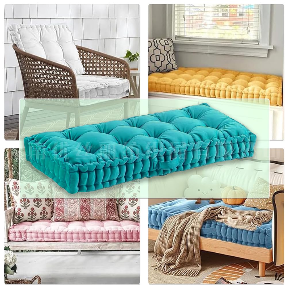 Panchina in velluto trapuntato, 120 cm, 150 cm, 80 cm, spessore 10 cm, per sedie a bovindo e divani da pranzo, 60 x 40 x 10 cm, ideale per panca a dondolo e pianoforte