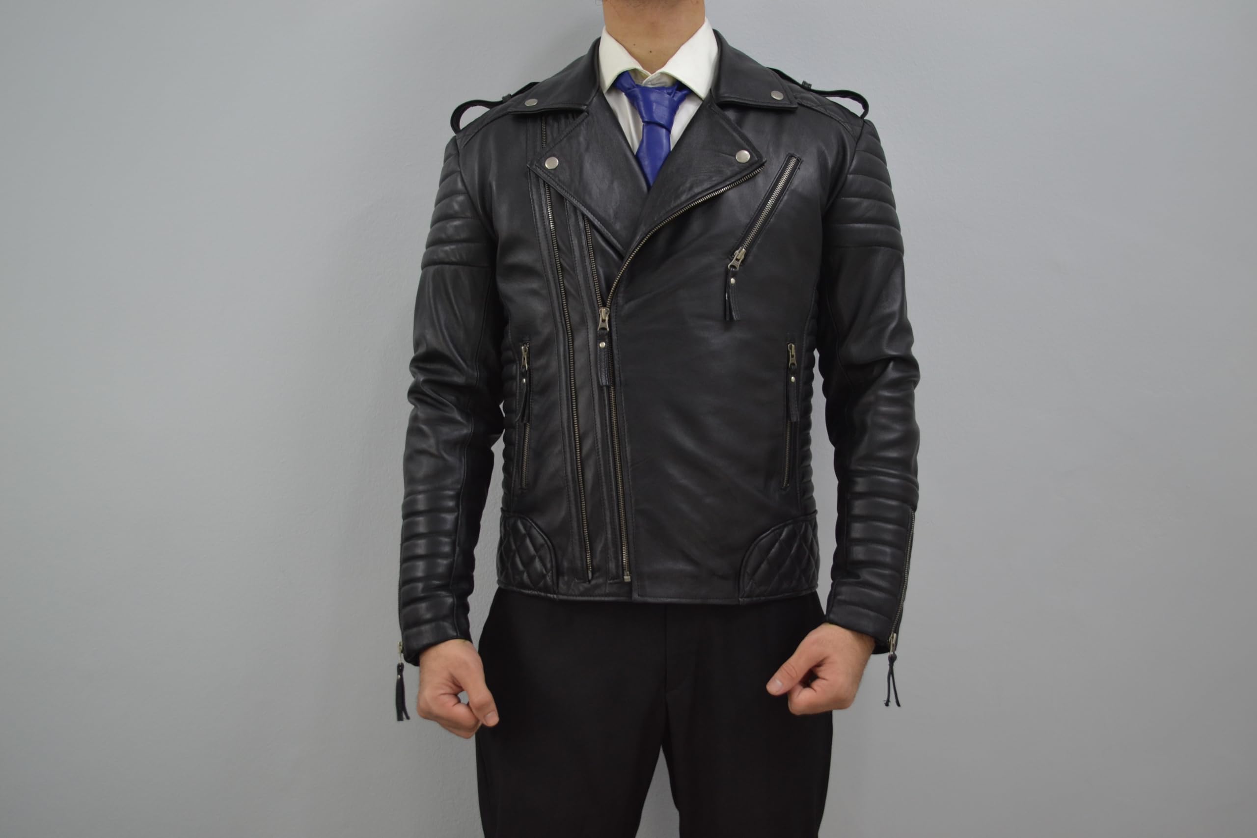 Cravatta da uomo in pelle di agnello skinny tinta unita casual business sottile cravatta regalo per feste