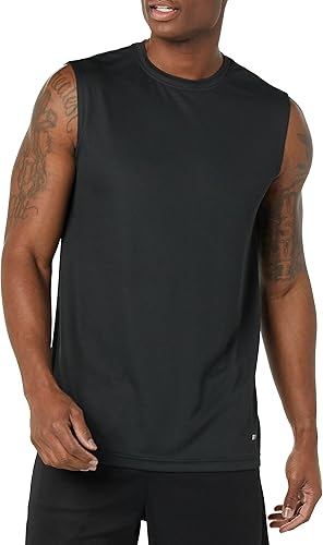 Miniatura 2 de Tienda Essentials Men's Active Performance Tech Muscle Sleeveless Tank Top Workout Shirt, Pack of 2