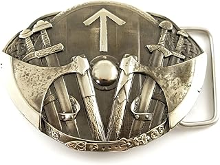 Tiwaz german silver belt buckle, Old Norse Scandinavian Nordic Celtic Viking Pagan TYR runic solid belt buckle for casual 1.5 or 1.8 belt