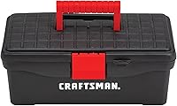 CRAFTSMAN 13-Inch Lockable Tool Box with Tray, Padlock Ready - Portable Organizer CMST13004 Red/Black