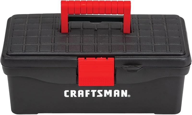 Tool Box, Lockable, 13 in., Red/Black (CMST13004)