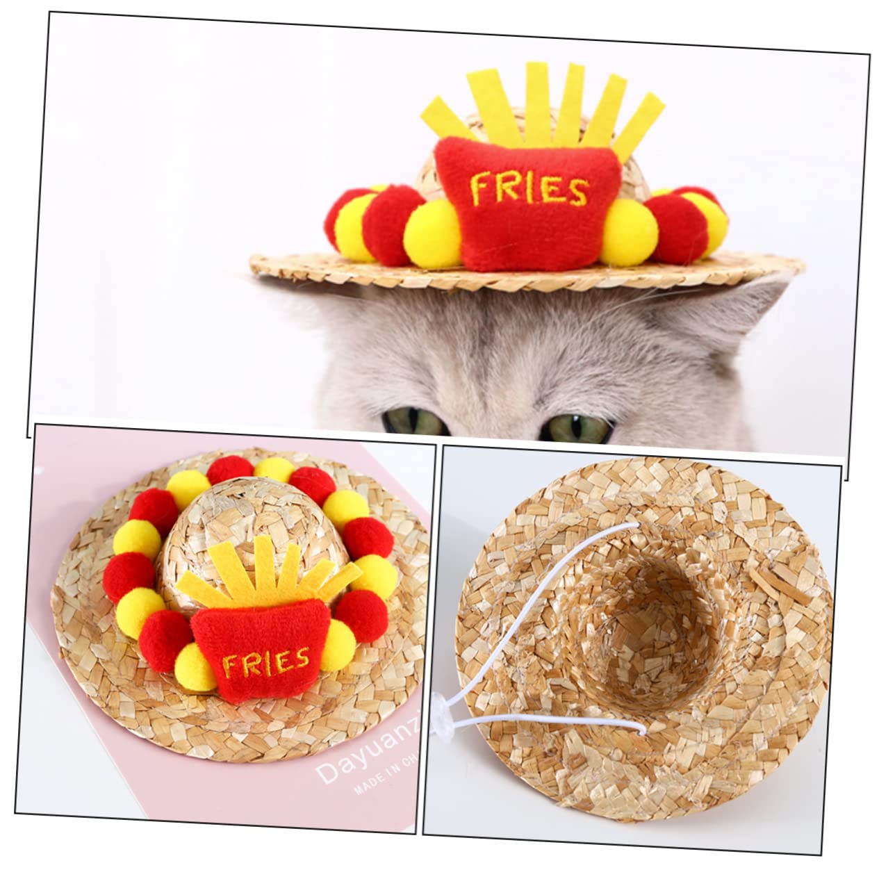 FRCOLOR 4piezas Sombrero Ajustable para Mascotas Gorro De Verano para Perros y Gatos Sombrero De Fiesta Divertido para Disfraces De Animales para Fotos y Eventos