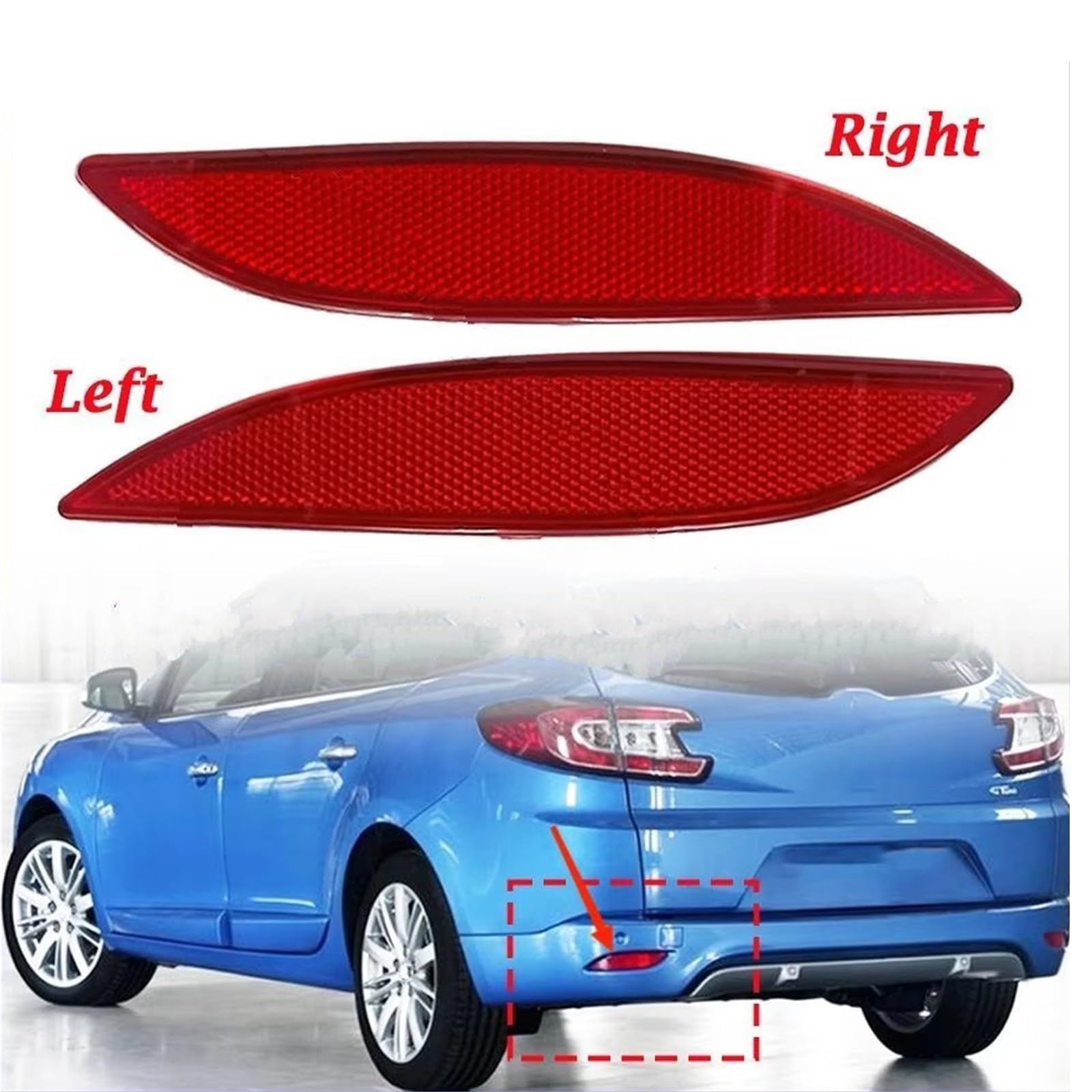Catadiottri Compatibile Con Per Megane III Hatchback 2008 2009 2010 2011 2012 2013 2014 2015 2016 Auto Paraurti Posteriore Riflettore OEM:265650004R
