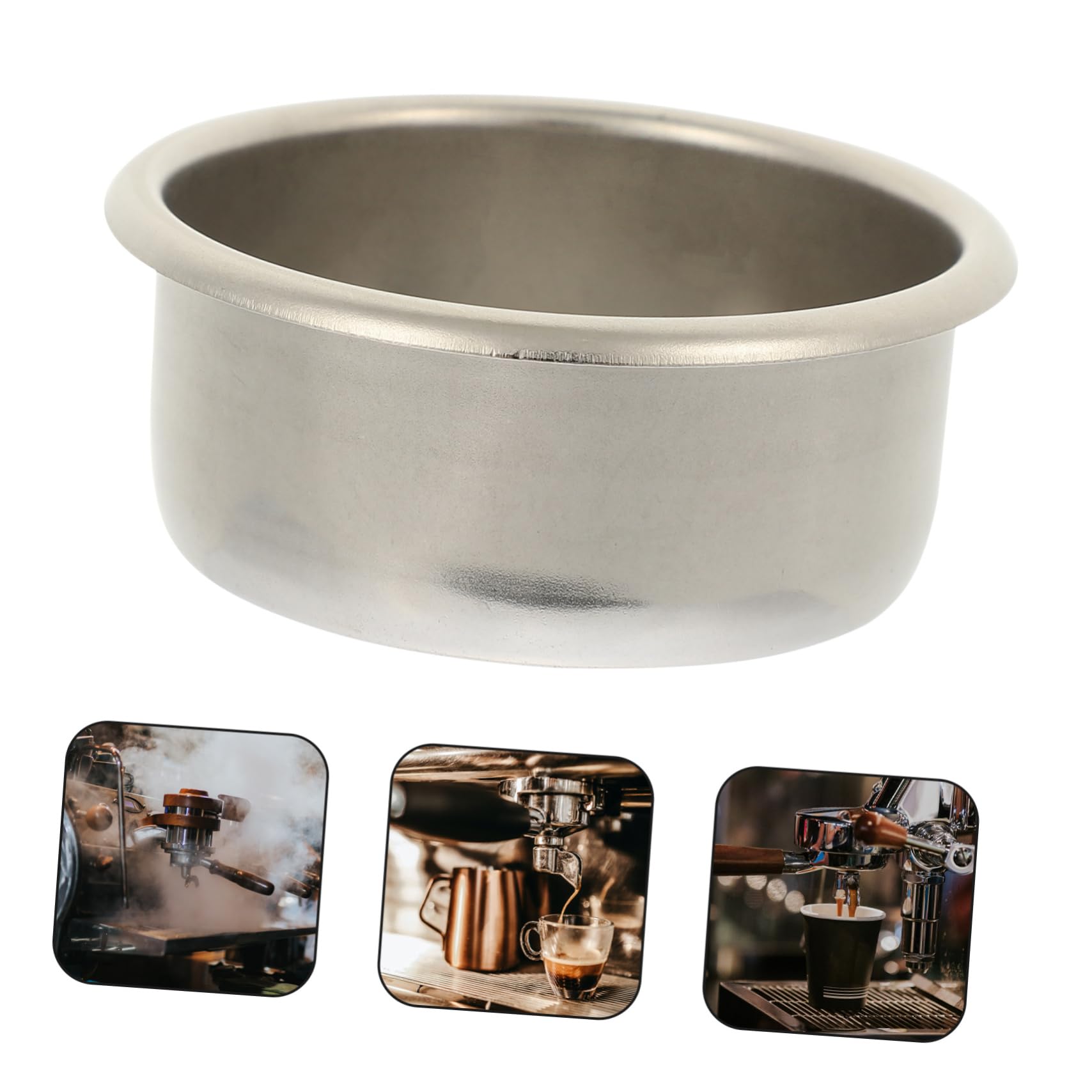 Uonlytech 5pcs Stainless Steel Espresso Filter Basket Coffee Machine Supply for Brewing Fit for Various Espresso Models