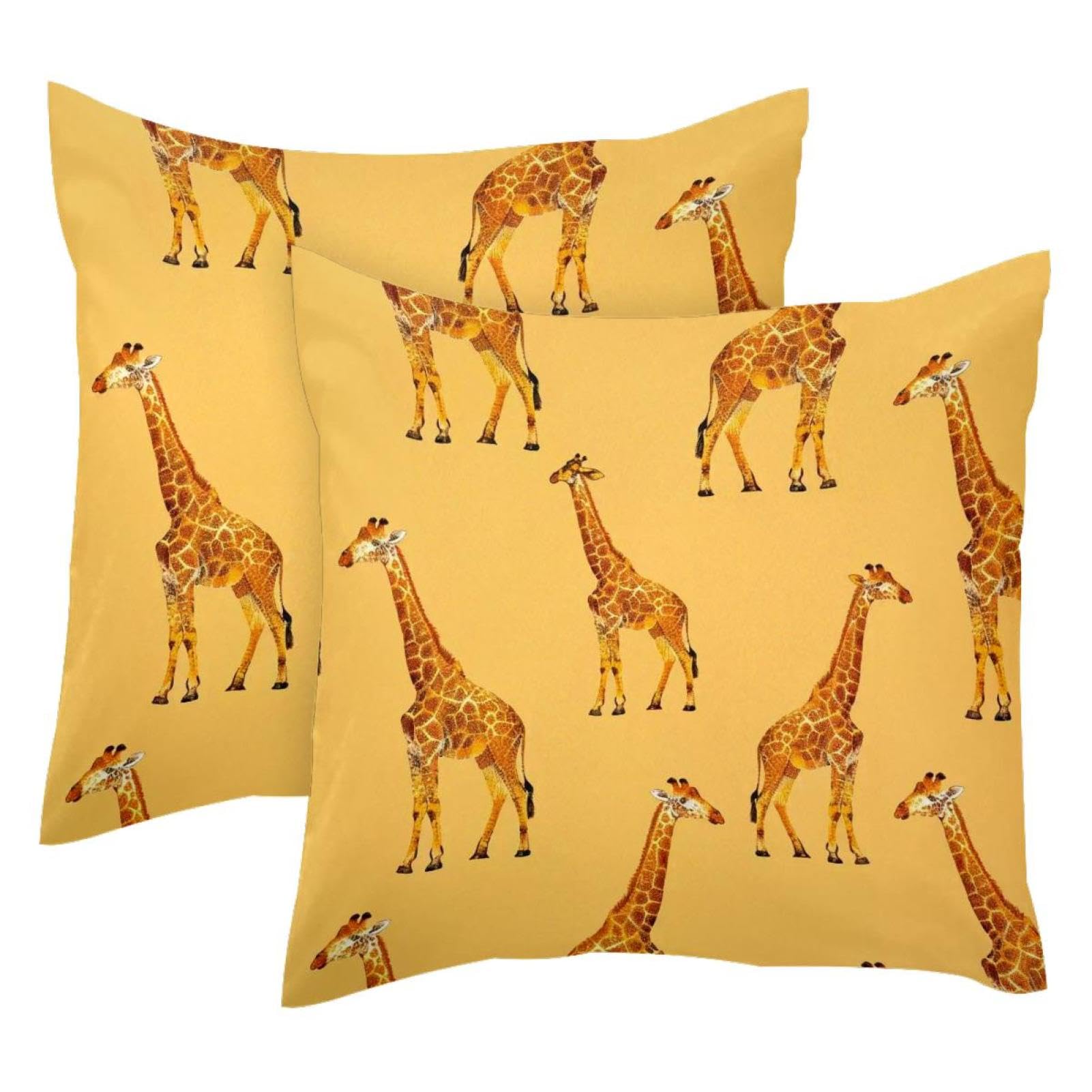 Housses de coussin motif girafe velours pour salon chic