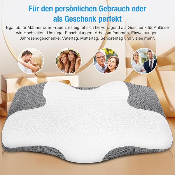 MULISOFT Cuscino Morbido per un Sonno Ristoratore N-1130, Cuscino Cervicale in Schiuma Memory, Adatto a Tutte le Posizioni di Sonno, Fodero Lavabile, Design Ergonomico - 3