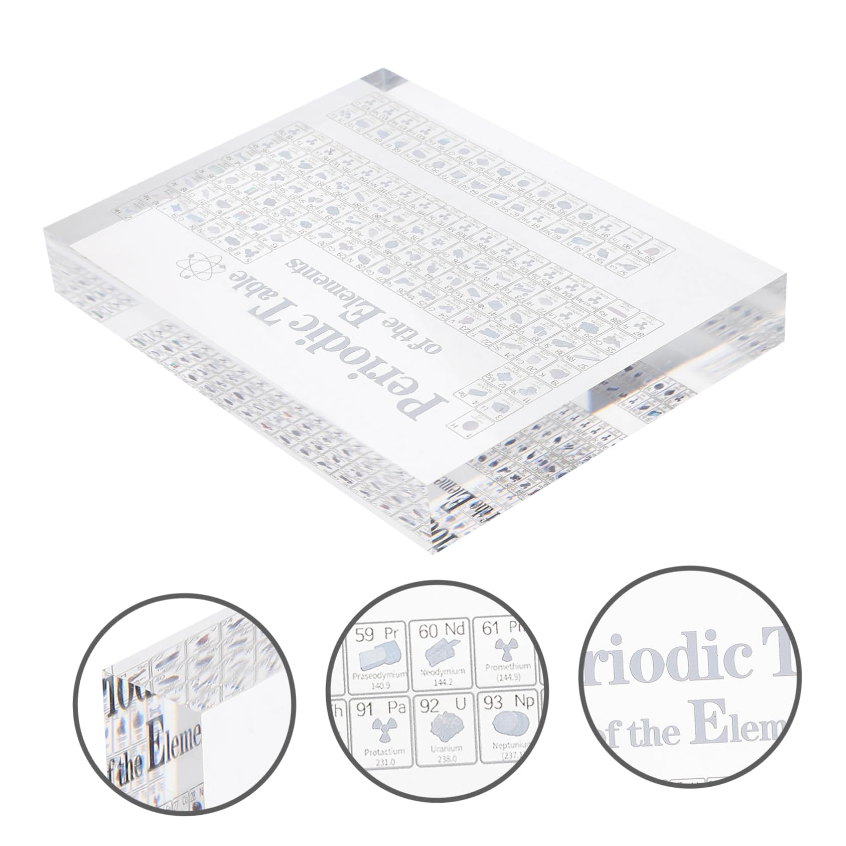 SHOWERORO Periodensystem Dekoration Aus Transparentem Acryl Kompakte Tischdekoration 150x114x20mm Mit Stabilem Standfuß Wissenschaftsdeko Für Büro Bibliothek Und Klassenzimmer