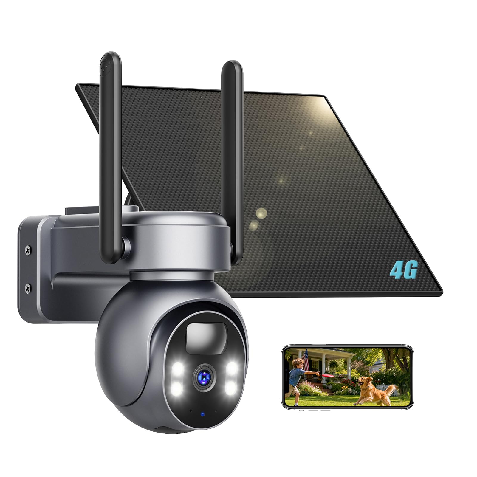 LIWAN 4G LTE Cellular Security Camera Outdoor, No WiFi Security Camera, 2K