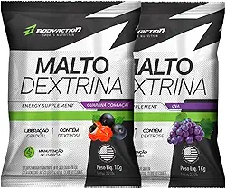 2x Maltodextrina Malto Dextrin 1kg - Bodyaction (Único, Guaraná com açaí/Uva)