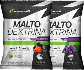 2x Maltodextrina Malto Dextrin 1kg - Bodyaction (Único, Guaraná com açaí/Uva)