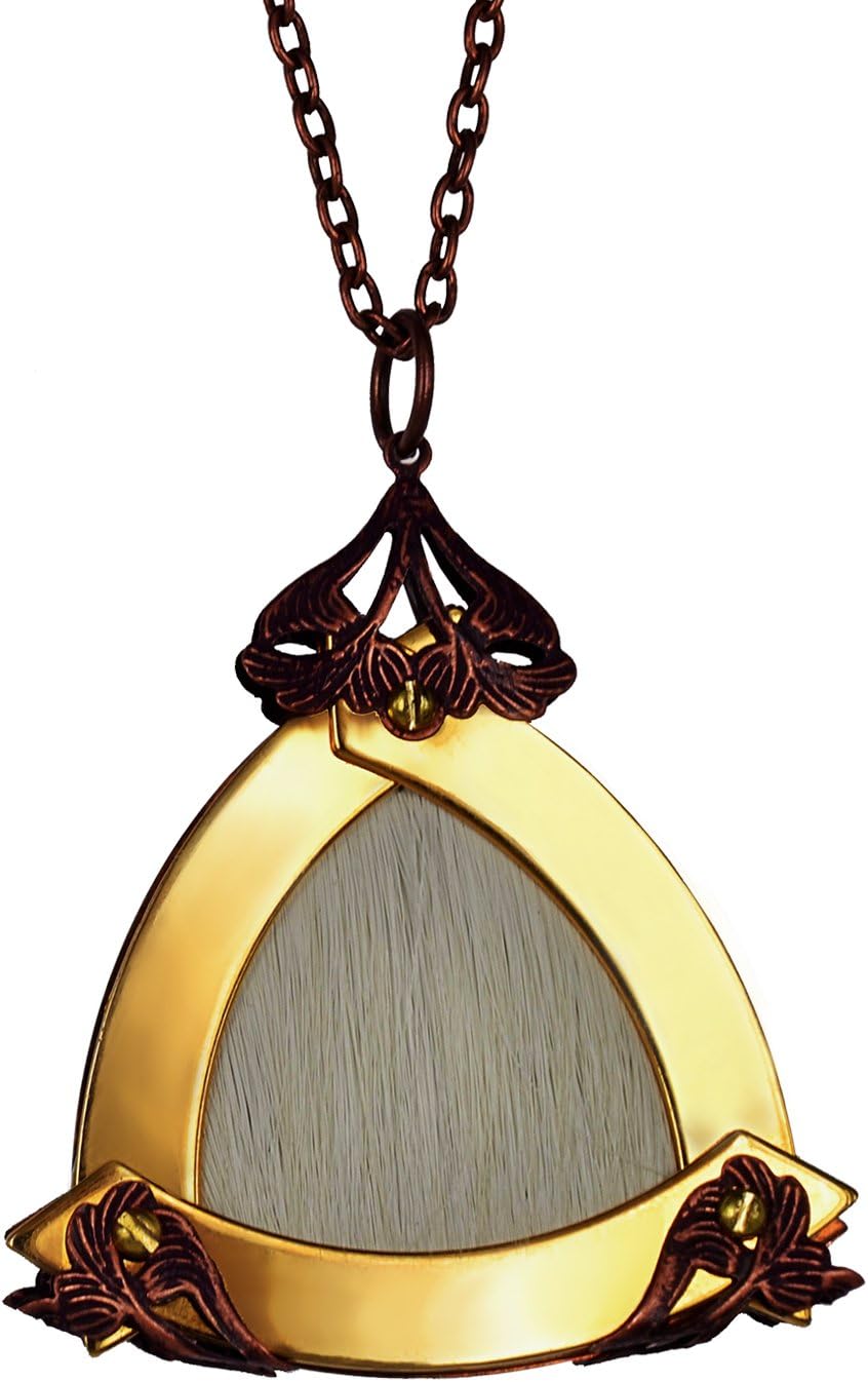 CERYNITIS Large Gold Triangle White Deer King Pendant