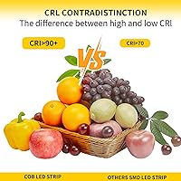 Vista 5 de COB LED Strip Lights Warm White,24V Dimmable led Light Strip KIT with Remote and app Control,2700K 25FT/7.5m 8mm Wide Ra>90 Cuttable Flexible Strip