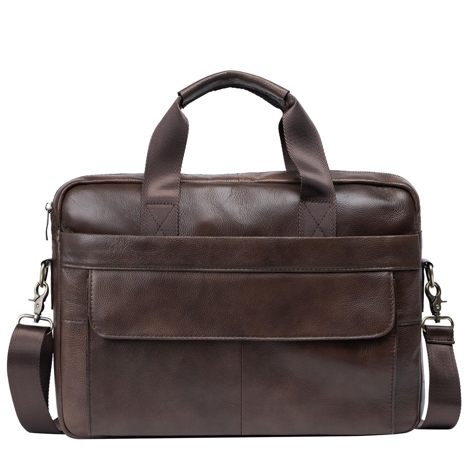 BTDAO Leather Briefcase 15 inch Laptop Bag Messenger Shoulder Work Bag Crossbody Handbag for Business Travelling for Men Father Husband