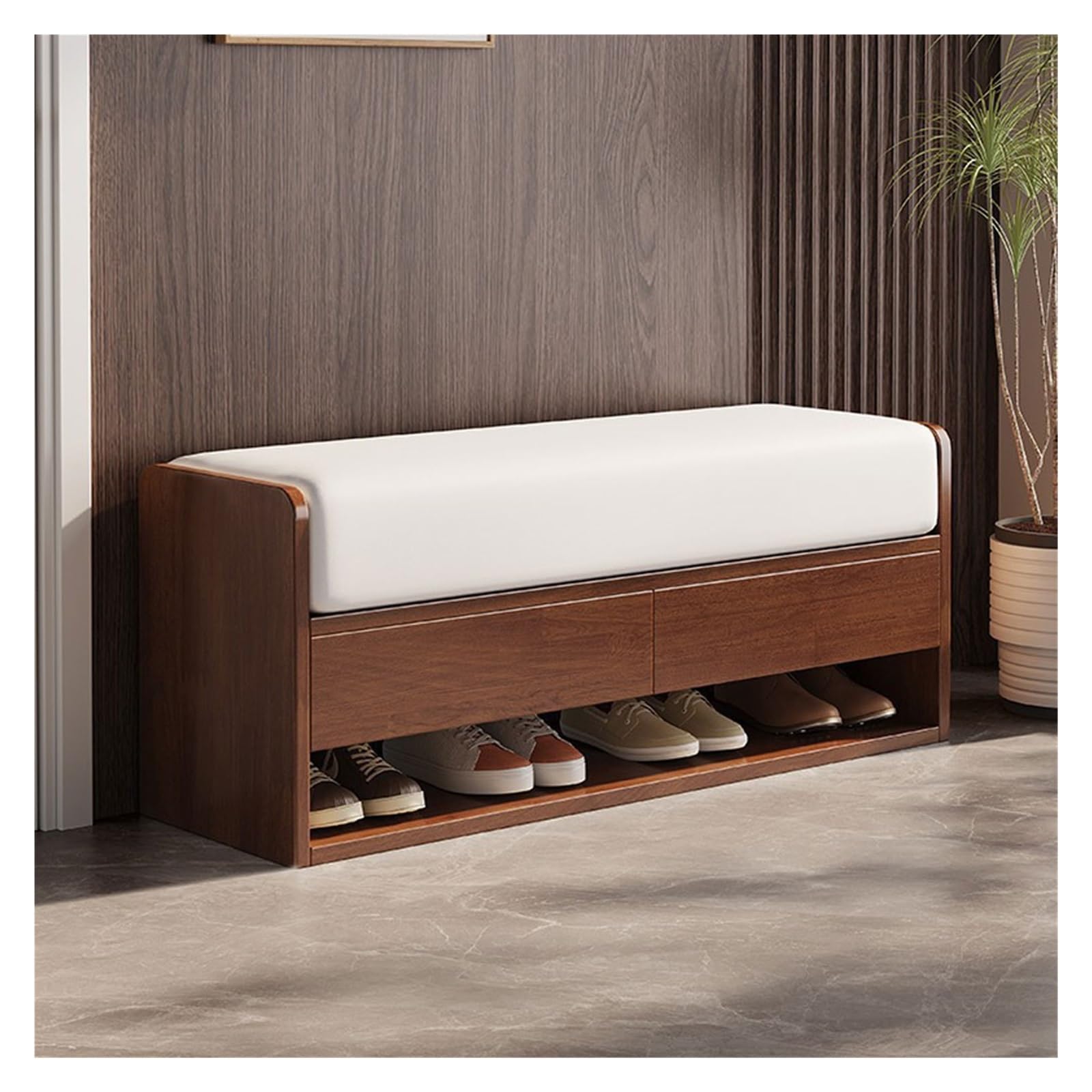 WDSOPK Footstool For Front Door Entrance Shoe Changing Stool Home Door Stool Integrated Simple Entry Storage Shoe Rack Soft Package Door Stool Stool Outdoor Bench Shoe Bench,A S（B-S100cm）