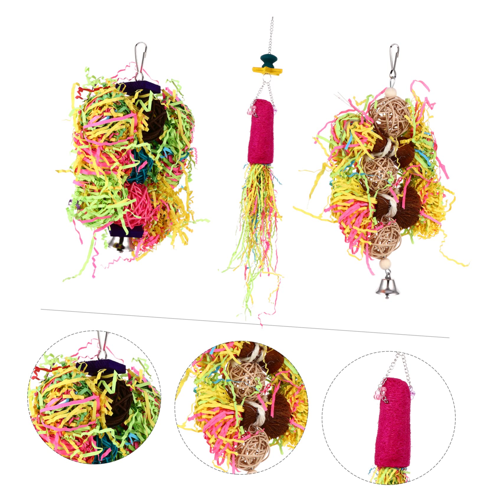 BESPORTBLE 6pièces Jouets à Mâcher pour Perroquet Jouets Oiseaux Suspendus pour Oiseaux De Compagnie
