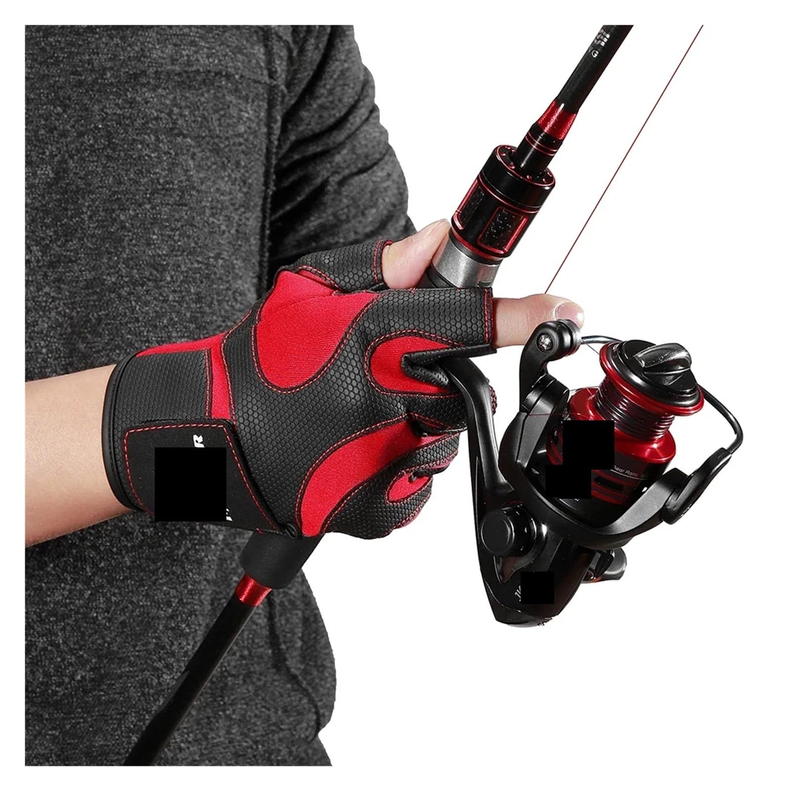 Angeln Fingerlose 3 Finger Cut Handschuh Leder Widerstand Handschuhe Camping Wandern Werkzeug für Angeln