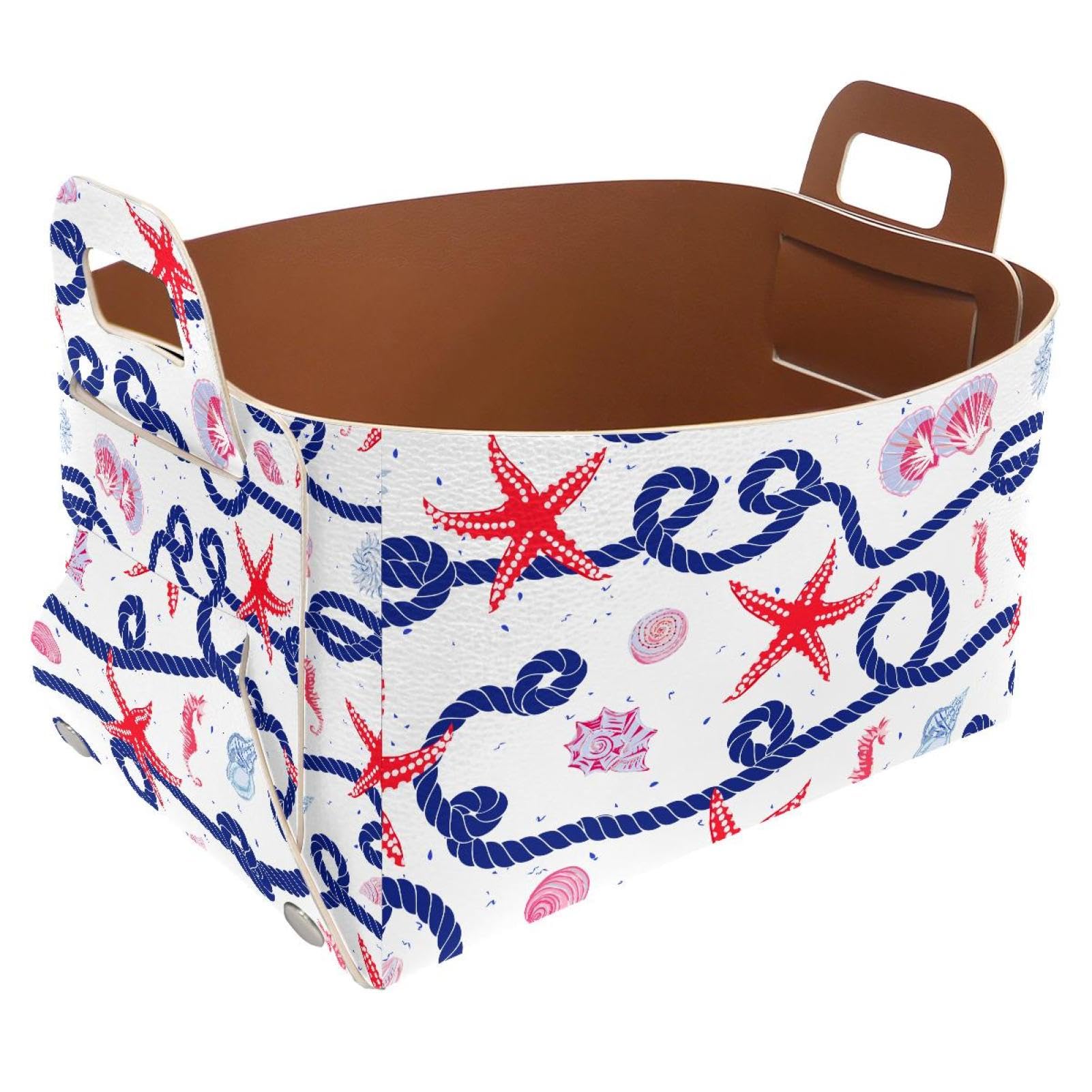Panier pliable marine pour organiser les étagères de la buanderie