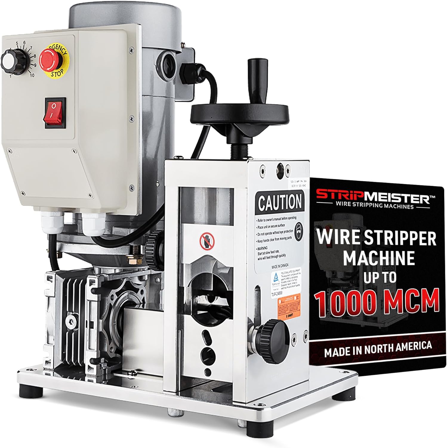 Automatic Wire Stripping Machine – StripMeister E1000 Electric Heavy‑Duty Wire Stripper for Copper & Aluminum Cables up to 1‑3/4”, Industrial‑Grade, Jam‑Free Design